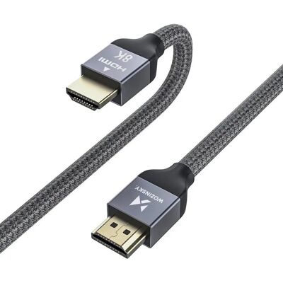 Câble HDMI 2.1 Wozinsky 8K 60Hz 4K 120Hz 2K 144Hz 1m Argent - Câble Vidéo Câble HDMI 2.1 Wozinsky 8K 60Hz 4K 120Hz 2K 144Hz 1m Argent - Câble Vidéo