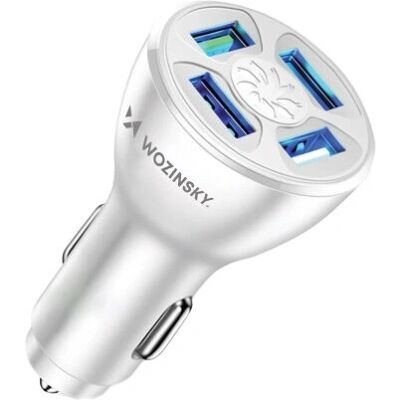 Chargeur voiture Wozinsky WCCAW 50W avec 4 ports USB-A - Blanc Chargeur voiture Wozinsky WCCAW 50W avec 4 ports USB-A - Blanc