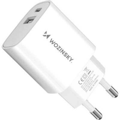 Chargeur USB Universel Blanc Wozinsky WGWCW - USB-A, USB-C, 20W - Intérieur Chargeur USB Universel Blanc Wozinsky WGWCW - USB-A, USB-C, 20W - Intérieur