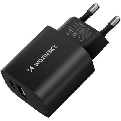 Wozinsky WGWCB - Universale 20W Schwarz Netzteil mit USB-A & USB-C Wozinsky WGWCB - Universale 20W Schwarz Netzteil mit USB-A & USB-C