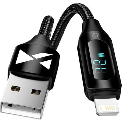 Wozinsky WUALC1 Schwarzes 1m USB-A - Lightning Kabel mit LED-Anzeige - Laden & Daten Wozinsky WUALC1 Schwarzes 1m USB-A - Lightning Kabel mit LED-Anzeige - Laden & Daten