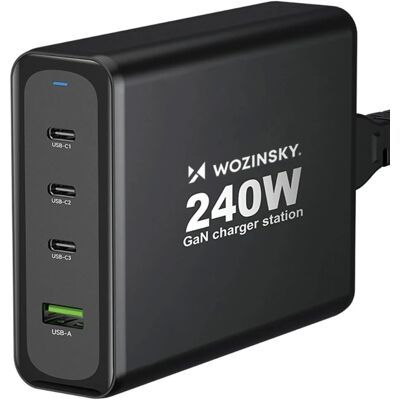 Wozinsky WGCSB 240W GaN-Wandladegerät - 4 Anschlüsse - Ladegerät Wozinsky WGCSB 240W GaN-Wandladegerät - 4 Anschlüsse - Ladegerät