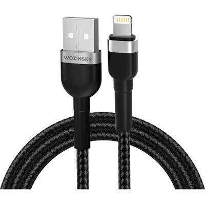 Câble USB-A vers Lightning Wozinsky WNBAL1 - 1m Noir - Câble Câble USB-A vers Lightning Wozinsky WNBAL1 - 1m Noir - Câble