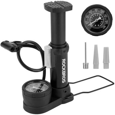Rockbros 42610002001 Golvcykelpump - Druckmesser - Schwarz Rockbros 42610002001 Golvcykelpump - Druckmesser - Schwarz