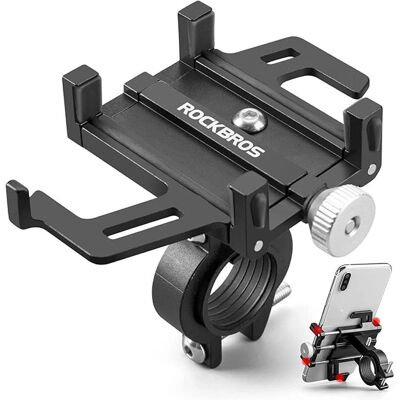 Rockbros 699-BK Aluminiumlegierung Fahrrad Handyhalter - Schwarz Rockbros 699-BK Aluminiumlegierung Fahrrad Handyhalter - Schwarz