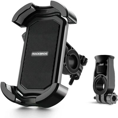 Rockbros Fahrradhalterung - Schwarz - Handyhalterung Rockbros Fahrradhalterung - Schwarz - Handyhalterung