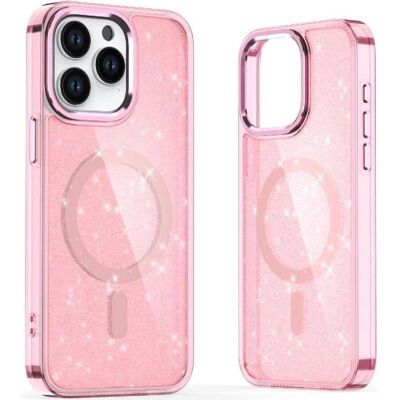 Hurtel Pink Glitter MagSafe Cover til iPhone 16 - Stilfuld & Beskyttende Hurtel Pink Glitter MagSafe Cover til iPhone 16 - Stilfuld & Beskyttende