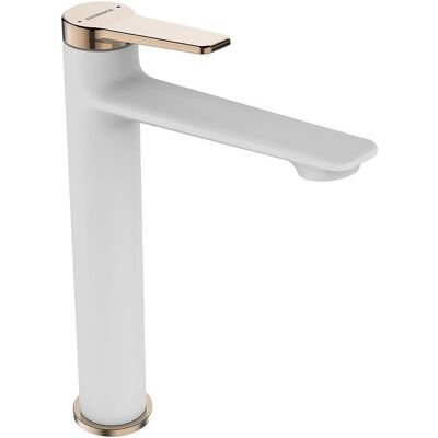 Robinet de Lavabo KUCHINOX Blanc et Or - Design Moderne à Manette Unique - Publicité Robinet de Lavabo KUCHINOX Blanc et Or - Design Moderne à Manette Unique - Publicité