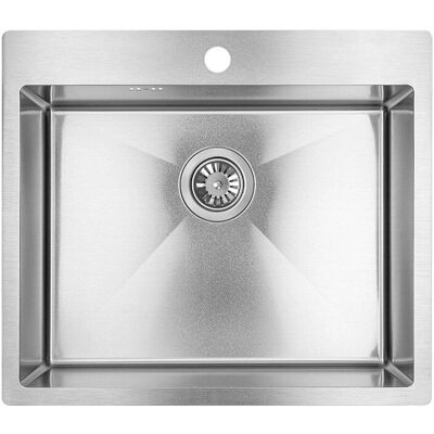 OTITEC - Marmara - Chrome brossé - 510x590 - Évier de cuisine - Publicité OTITEC - Marmara - Chrome brossé - 510x590 - Évier de cuisine - Publicité