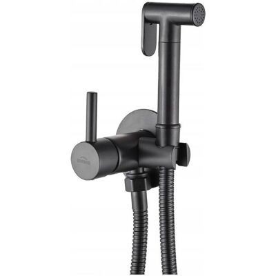 Mezclador de Bidet de Cerámica para Pared en Negro con Mango Extensible - Grifo de Bidé Mezclador de Bidet de Cerámica para Pared en Negro con Mango Extensible - Grifo de Bidé