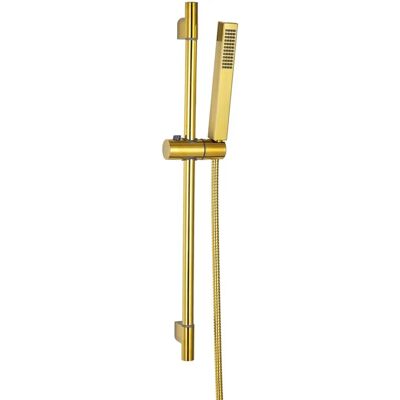 Set doccia INVENA oro con colonna a parete e manico mobile Set doccia INVENA oro con colonna a parete e manico mobile