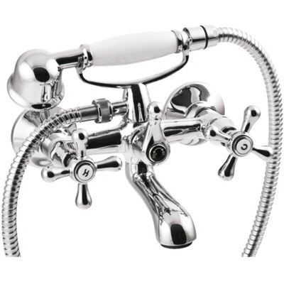 Invena Mezclador de baño tradicional de cruz en pared - Mezclador de ducha para baño Invena Mezclador de baño tradicional de cruz en pared - Mezclador de ducha para baño