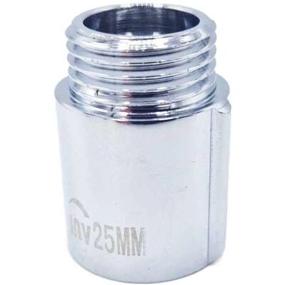 Invena 1/2" BSP Rohrverschraubung Verlängerung - Chrom Messing - 20-100mm Invena 1/2" BSP Rohrverschraubung Verlängerung - Chrom Messing - 20-100mm
