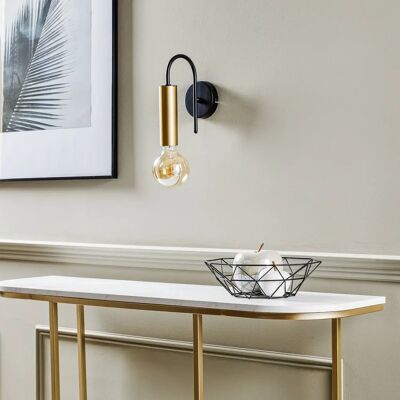 Luminex Loppe 504 Lampa ścienna - Nowoczesny Industrialny Design Czarny/Złoty Luminex Loppe 504 Lampa ścienna - Nowoczesny Industrialny Design Czarny/Złoty