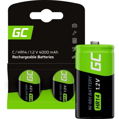 Pile rechargeable NiMH GREENCELL HR14 2x C - Noire - Pile domestique - Publicité Pile rechargeable NiMH GREENCELL HR14 2x C - Noire - Pile domestique - Publicité