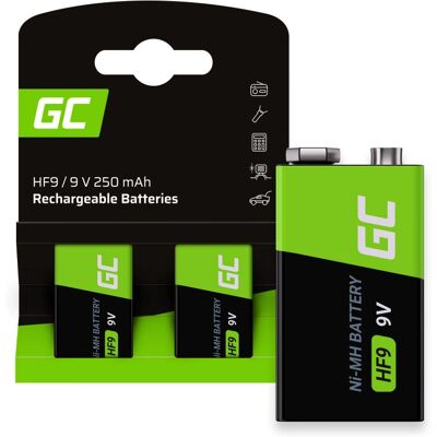 Green Cell GR18 Batería Recargable - 9V NiMH - Pack de 2 Green Cell GR18 Batería Recargable - 9V NiMH - Pack de 2
