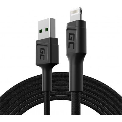 Green Cell KABGC18 Lightning Kabel - 2m Zwart Green Cell KABGC18 Lightning Kabel - 2m Zwart