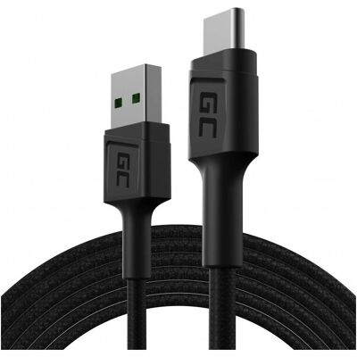 Green Cell KABGC19 USB 2m USB-C Adapter - Zwart Green Cell KABGC19 USB 2m USB-C Adapter - Zwart