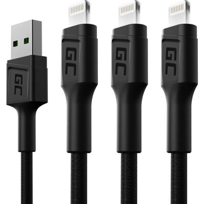 Green Cell KABGCSET05 Lightning-kabel - 1,2 m - Zwart Green Cell KABGCSET05 Lightning-kabel - 1,2 m - Zwart