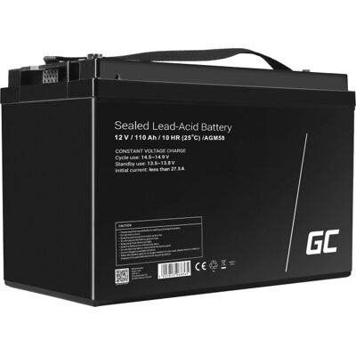 Green Cell AGM58 Ajoneuvobatteri - 110 Ah, 12 V, Huoltovapaa Green Cell AGM58 Ajoneuvobatteri - 110 Ah, 12 V, Huoltovapaa