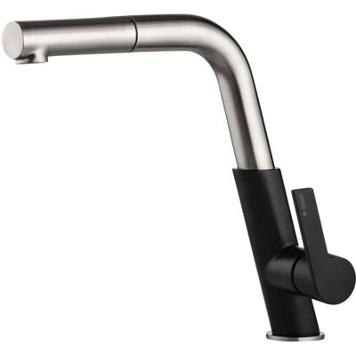 Deante Küchenarmatur Silia - Ausziehbar, Schwarz/Stahl - Küchenarmatur Deante Küchenarmatur Silia - Ausziehbar, Schwarz/Stahl - Küchenarmatur
