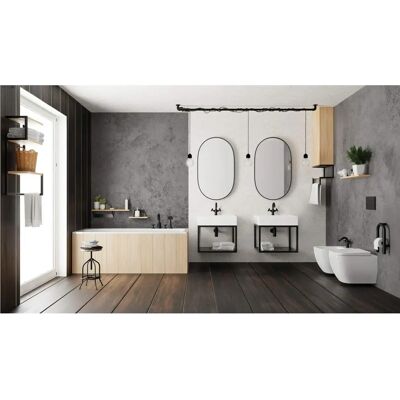 Mezclador de bañera con 4 orificios negro mate - Mezclador de bañera Mezclador de bañera con 4 orificios negro mate - Mezclador de bañera