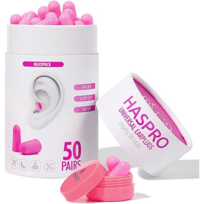 Haspro Tube50 Vaaleanpunaiset Uudelleen käytettävät korvatulpat - Melunvaimennus 38 dB Haspro Tube50 Vaaleanpunaiset Uudelleen käytettävät korvatulpat - Melunvaimennus 38 dB
