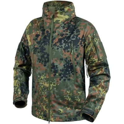 Helikon-Tex Gunfighter Shark Skin Windblocker Flecktarn Veste - Publicité Helikon-Tex Gunfighter Shark Skin Windblocker Flecktarn Veste - Publicité
