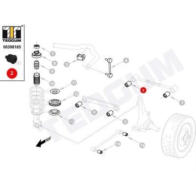 Silentblocs d'essieu arrière Mazda - Suspension, intérieur 12mm - Ensemble de 2 Silentblocs d'essieu arrière Mazda - Suspension, intérieur 12mm - Ensemble de 2