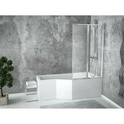 Besco Integra 150x75cm Lewa wanna z parawanem i podstawą - Wanna Besco Integra 150x75cm Lewa wanna z parawanem i podstawą - Wanna