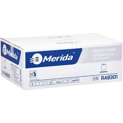 Merida Papierhandtücher - 6 Rollen - Weiß - Einlagig Merida Papierhandtücher - 6 Rollen - Weiß - Einlagig
