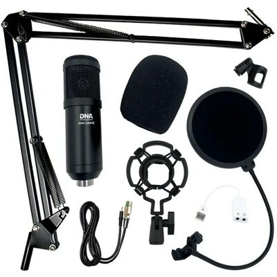 Microphone DNC Game de DNA - Condensateur de studio - Noir - Publicité Microphone DNC Game de DNA - Condensateur de studio - Noir - Publicité