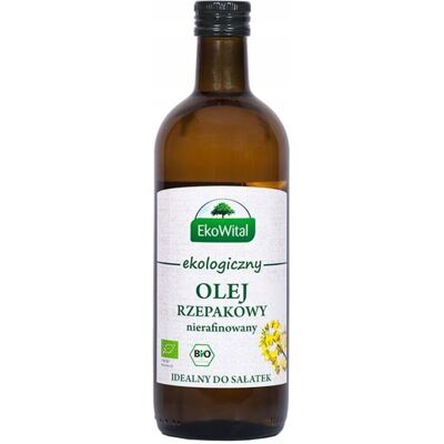 EKOWITAL Organiczny tłoczony na zimno olej rzepakowy - Olej do gotowania EKOWITAL Organiczny tłoczony na zimno olej rzepakowy - Olej do gotowania