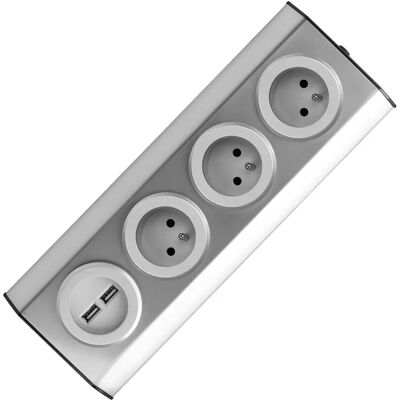 Orno Oppervlakte Stopcontact met USB - Roestvrij staal Orno Oppervlakte Stopcontact met USB - Roestvrij staal