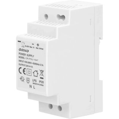 ORNO PSU-1647 Trasformatore di alimentazione - 24VDC 1A 24W - 2 Moduli ORNO PSU-1647 Trasformatore di alimentazione - 24VDC 1A 24W - 2 Moduli