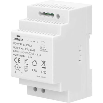 ORNO PSU-1648 Transformator 24VDC 2,5A 60W - Netzteil ORNO PSU-1648 Transformator 24VDC 2,5A 60W - Netzteil