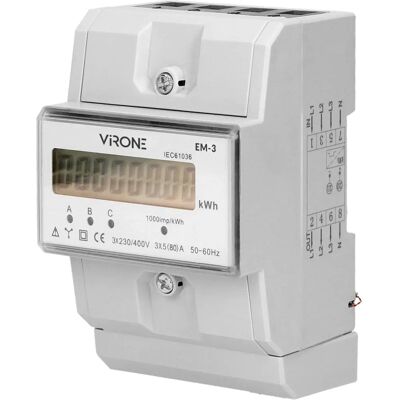 Indicatore di consumo elettrico trifase - Orno EM-3 Indicatore di consumo elettrico trifase - Orno EM-3