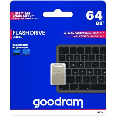 GoodRam UPO3 64GB USB Flash Drive Prata GoodRam UPO3 64GB USB Flash Drive Prata