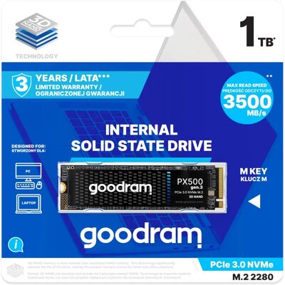 Goodram Px500 1TB NVMe M.2 SSD - Almacenamiento interno rápido Goodram Px500 1TB NVMe M.2 SSD - Almacenamiento interno rápido