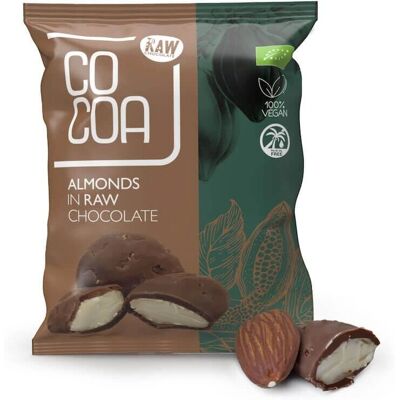 Organiczne surowe migdały z czekoladą - Czekolada, Migdały, Organiczne Organiczne surowe migdały z czekoladą - Czekolada, Migdały, Organiczne