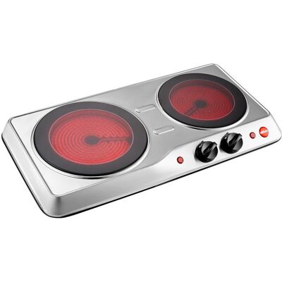 Eldom PH21 2000W Keramische Elektrische Kookplaat - 2 Branders - Roestvrij staal Eldom PH21 2000W Keramische Elektrische Kookplaat - 2 Branders - Roestvrij staal