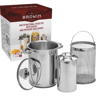 Browin Kiełbaska do szynkowaru - Wielofunkcyjny garnek 4L ze stali nierdzewnej Browin Kiełbaska do szynkowaru - Wielofunkcyjny garnek 4L ze stali nierdzewnej