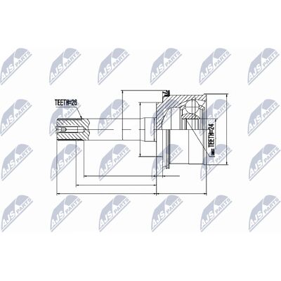 Set de articulație și arbore de transmisie Hyundai Kia Retona - Axul frontal Set de articulație și arbore de transmisie Hyundai Kia Retona - Axul frontal