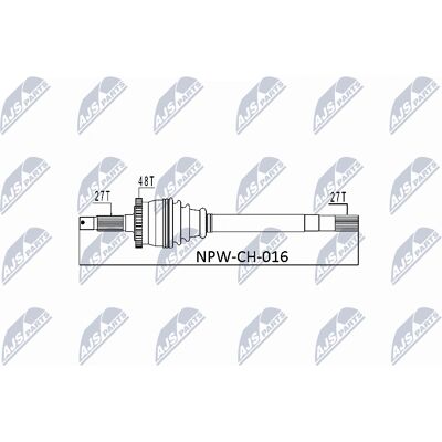 Chrysler NPW-CH-016 Voimanviejohina - Oikea eteen - 48 hammasta Chrysler NPW-CH-016 Voimanviejohina - Oikea eteen - 48 hammasta