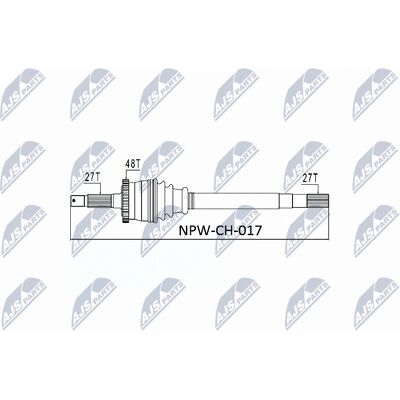 Nty Npw-CH-017 Arbre de transmission - Essieu avant gauche Jeep Grand Cherokee - Publicité Nty Npw-CH-017 Arbre de transmission - Essieu avant gauche Jeep Grand Cherokee - Publicité