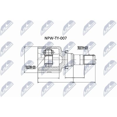 NTY NPW-TY-007 Etuakselin nivelisarja Toyota Yaris NTY NPW-TY-007 Etuakselin nivelisarja Toyota Yaris