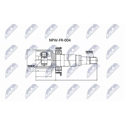 NTY NPW-FR-004 Set de articulații pentru arborele de transmisie Ford NTY NPW-FR-004 Set de articulații pentru arborele de transmisie Ford