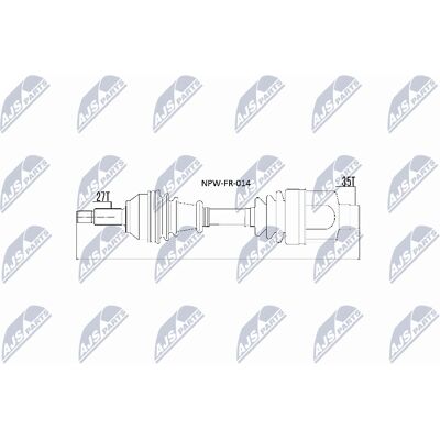 Ford NPW-FR-014 Drive Shaft - Drive Shaft for Ford Mondeo III Ford NPW-FR-014 Drive Shaft - Drive Shaft for Ford Mondeo III