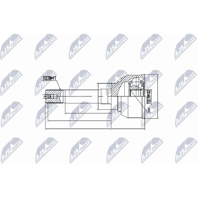 Set de articulație ax de transmisie față pentru Isuzu Trooper și Opel Frontera - 17/33mm - Inel de siguranță Set de articulație ax de transmisie față pentru Isuzu Trooper și Opel Frontera - 17/33mm - Inel de siguranță