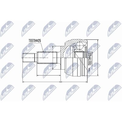 NTY NPZ-RE-017 Constant Velocity Joint for Front Axle - CV Joint NTY NPZ-RE-017 Constant Velocity Joint for Front Axle - CV Joint